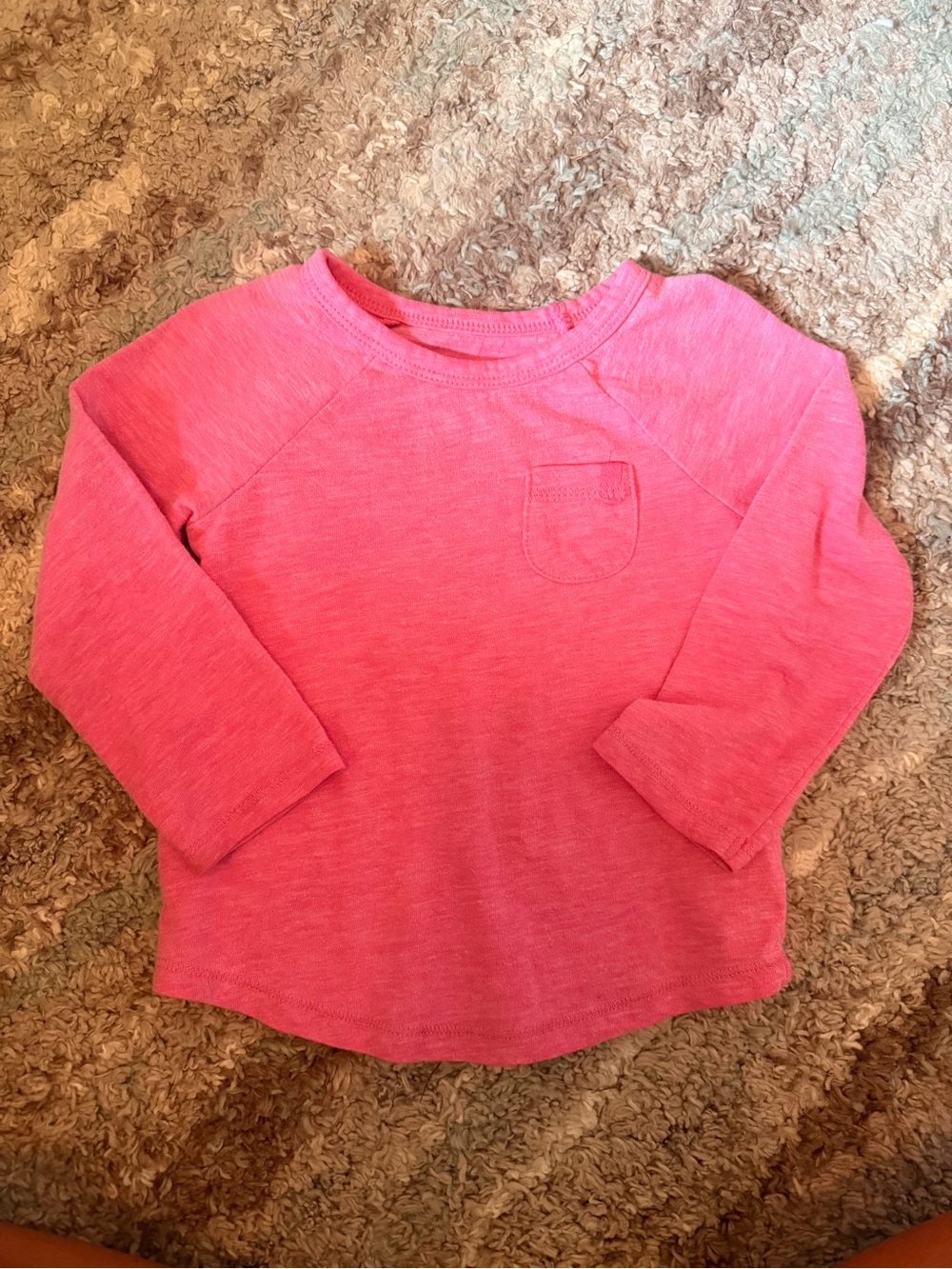 Cat & Jack Heathered Pink Long-Sleeve Pocket Top